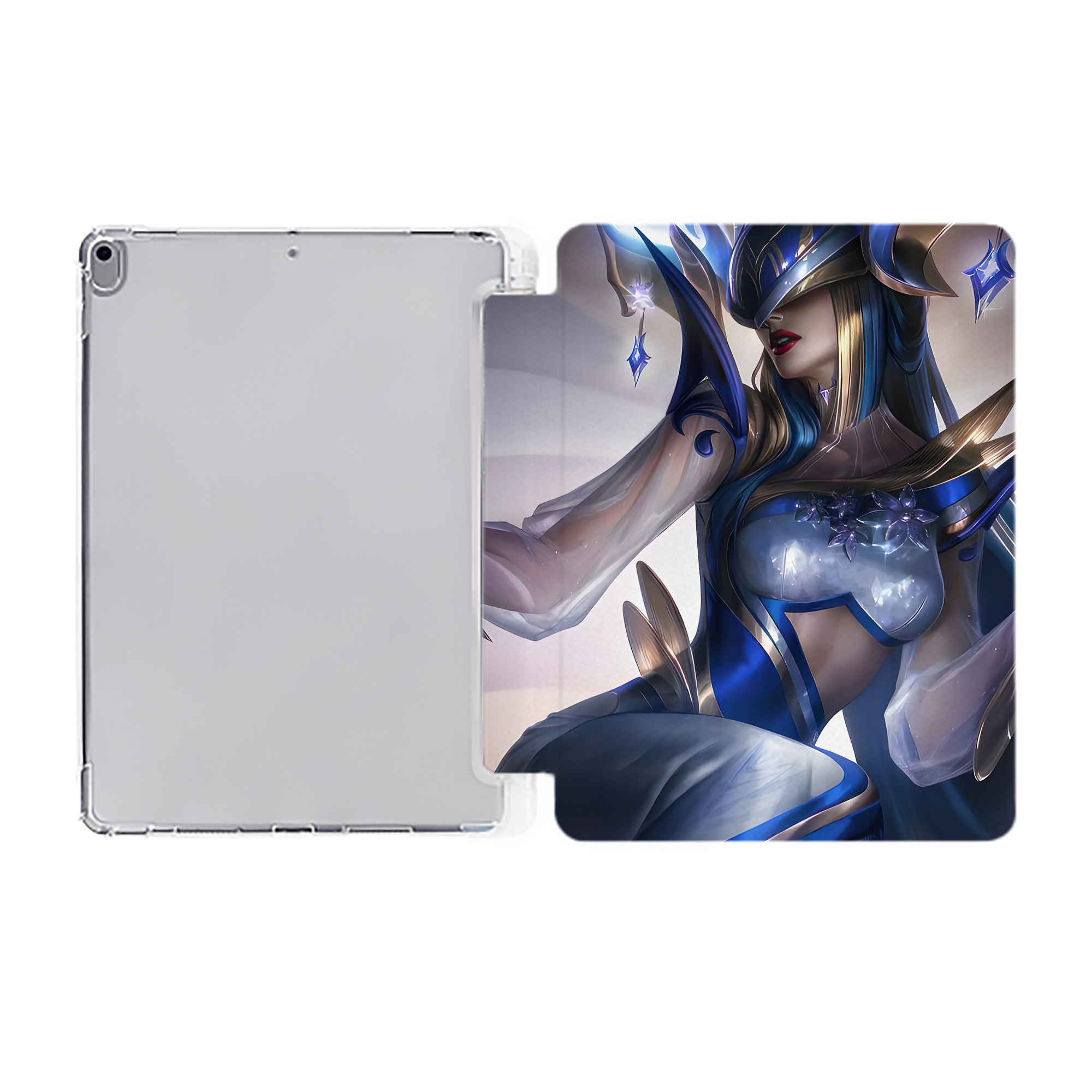 （画像用） リーグ・オブ・レジェンド League of Legends LOL IPad ケース ペン収納付き 三つ折りスタンド PUレザー×シリコン 対応機種9.5/10.5/10.9インチ